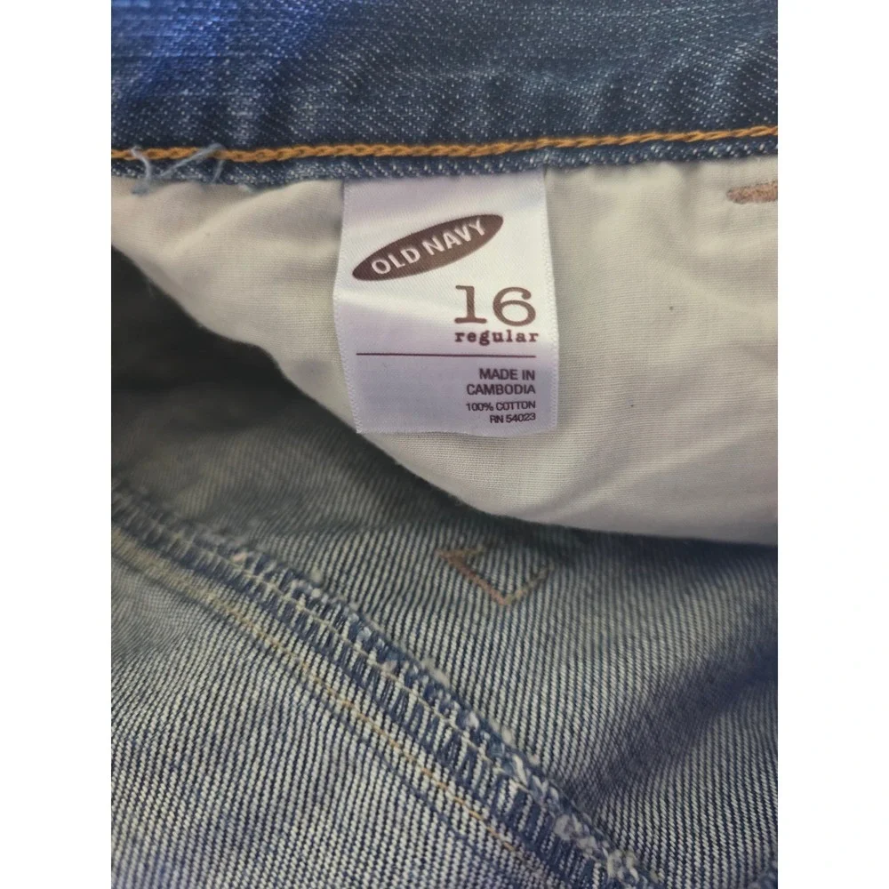 Old Navy Womens Denim‎ Mini Skirt Blue Raw Hem Distressed Cotton 16 Plus Size